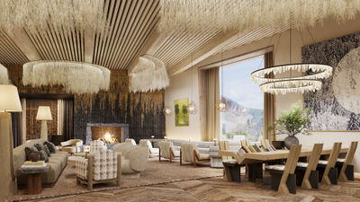 A rendering of the lobby at the the Six Senses Telluride.