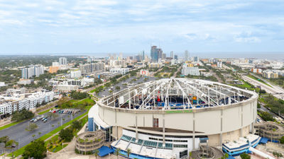 Hurricane Milton tore off most of the roof at Tropicana Field in St. Petersburg.