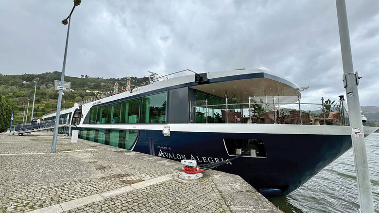 The Avalon Alegria docked in Porto Antigo.