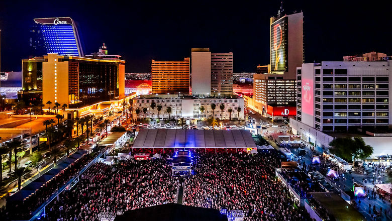 Properties in downtown Las Vegas, seen during the Reggae Rise Up Vegas festival last year, are creating the Neon City Festival this fall to add to the city’s attractions during Formula 1 week.