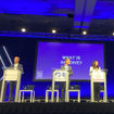 Carnival Corp. presidents took the stage at CruiseWorld for an interactive game. From left: Gus Antorcha of Holland America Line, John Padgett of Princess Cruises, Katie McAlister of Cunard and Christine Duffy of Carnival Cruise Line.