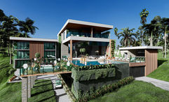 A rendering of the Casa Del Cielo, the 11,000-square-foot solar-powered villa opening May 1 at Surf Synergy in Costa Rica.