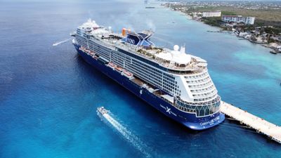 The Celebrity Beyond docked in Cozumel, Mexico's busiest cruise port.