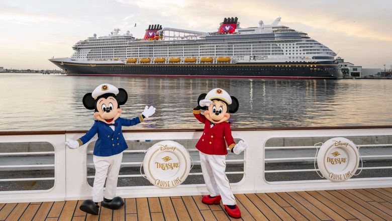 The Disney Treasure was welcomed at Florida's Port Canaveral on Nov. 12.