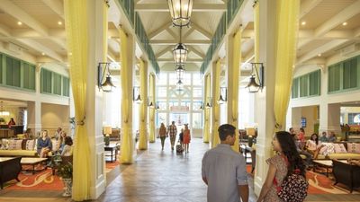 The lobby of Disney's Caribbean Beach Resort.