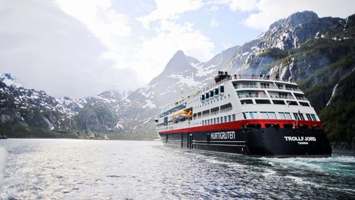 The refurbished MS Trollfjord sails Hurtigruten's Svalbard Express cruise.