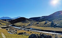 The view from Highland Base on a bright, sunny day.