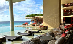 The main pool area at La Casa de la Playa is the social hub of the resort, near Tuch de Luna restaurant and the pool bar.