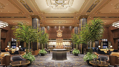 The Waldorf Astoria New York's public spaces will showcase historical elements, including its lobby clock.