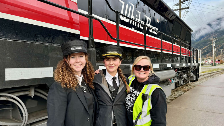 The all-female crew of the White Pass & Yukon Route train, based in Skagway.